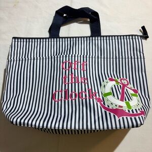 Thirty One Thermal Insulated Linch Tote bag Striped 'Off the Clock' Tote Bag